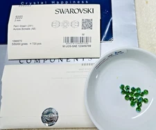 Swarovski 5000 3mm Fern Green AB 720pcs Round Beads Seal Pack Austria