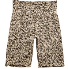 BP High Waist Yoga Shorts Womens Medium Leopard Print Gym Sport Running Athletic