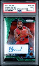 2024 PANINI PRIZM ROOKIE SIGNATURES GREEN CHOICE #RSIJSR JAMAL SHEAD RC /8 PSA 9