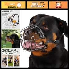 Stainless Steel Wire Dog Muzzle for Large Breeds - Rottweiler  More