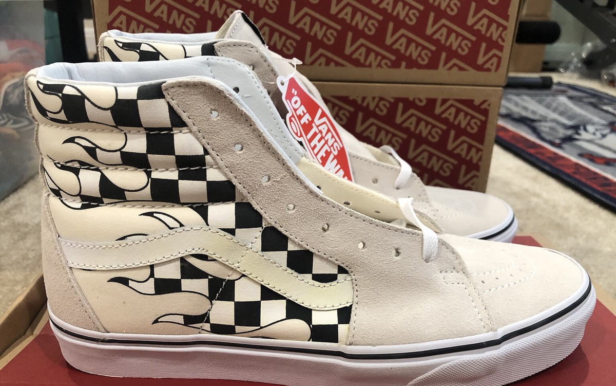 VANS Sk8-Hi チェッカーフレイム VANS Sk8-Hi Checker Flame Classic White Checkerboard Men's