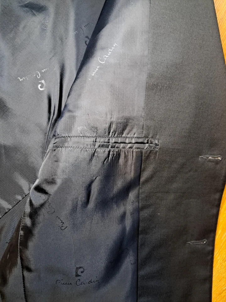 Abrigo Deportivo Blazer Negro 3 BOTONES Pierre Cardin Traje Chaqueta Separado Para Hombres 46S Foto 4 de 4