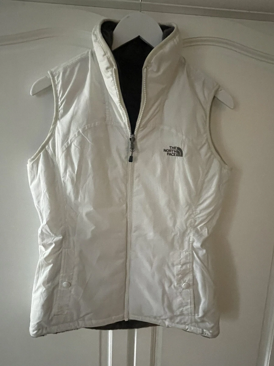 Women s North Face Reversible Fur Lined Vest in Cream and Sable Small