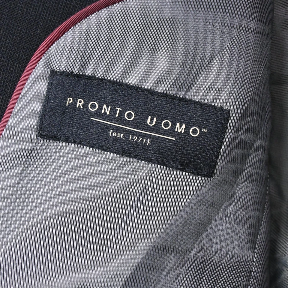 Pronto Uomo 36R Negro Mezcla de Lana Hombre Traje Blazer Abrigo Deportivo Chaqueta Foto 4 de 4