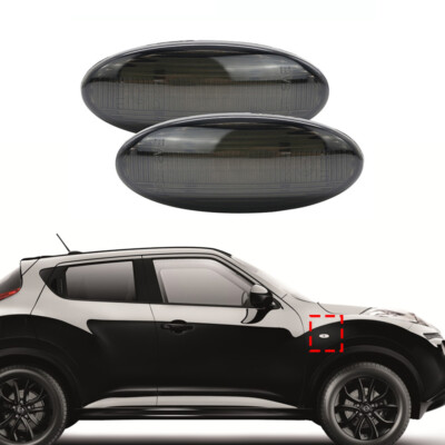 1 Pair Sequential Smoked LED Side Marker Light For Nissan Juke Leaf X-Trail Cube