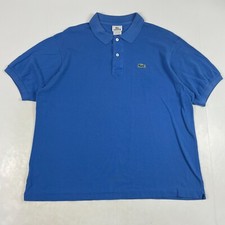 Lacoste Polo Shirt Men 7 2XL Blue Golf Short Sleeve Golfer Golfing Croc Outdoors