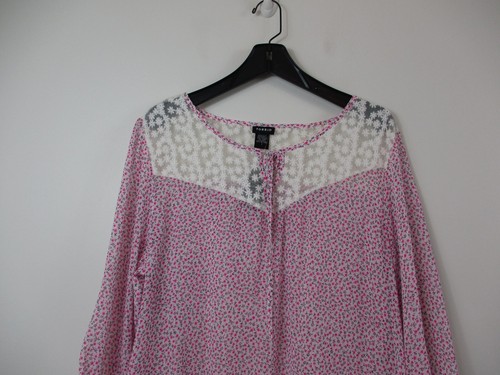 NEU Torrid Shirt Damen 1 US 1X Plus weiß rosa Oberteil Freizeit 3/4-Arm Damen - Bild 8 von 12