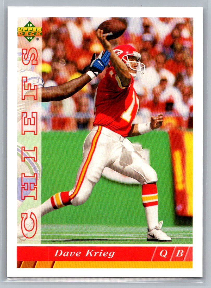 Dave Krieg #kc9 Kansas City Chiefs 1993 Upper Deck Kansas City Chiefs Team Set