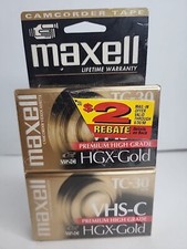 Maxwell VHS-C TC-30 HGX-Gold Premium High Grade Video Tapes New Sealed 2