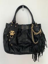 Juicy Couture Vintage Y2k Leather Slouch Bag Tassel Chains