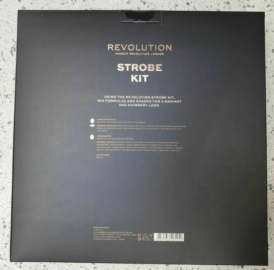 Revolution London Strobe Kit With Lighting Palette Highlighter & Make Up Brush - Image 3 of 4