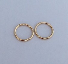 1pair 5mm 22 Gauge Solid 14k Gold Dainty Seamless hoop ear piercing earring