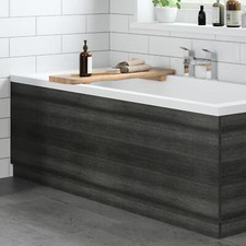 Grey Wood Bath Panel 1700mm - Side MDF Charcoal Modern/Elegant Bathroom
