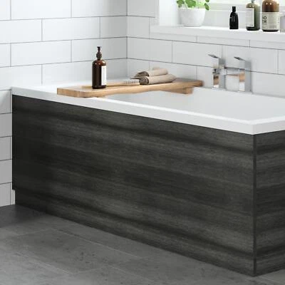 AFFINE Grey Wood Bath Panel 1700mm - Side MDF Charcoal Modern/Elegant Bathroom