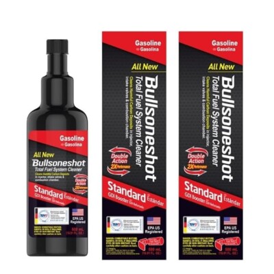 2 Pack Bullsoneshot Standard Total Fuel System Cleaner for Gasoline Engine