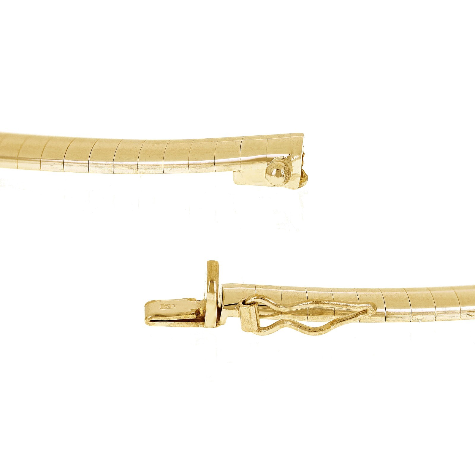 Women's Italian 10k Yellow Gold Omega Necklace Choker 16" 4mm 21.6