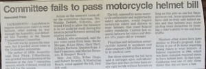  4 MOTORCYCLE RELATED NEWSPAPER ARTICLES