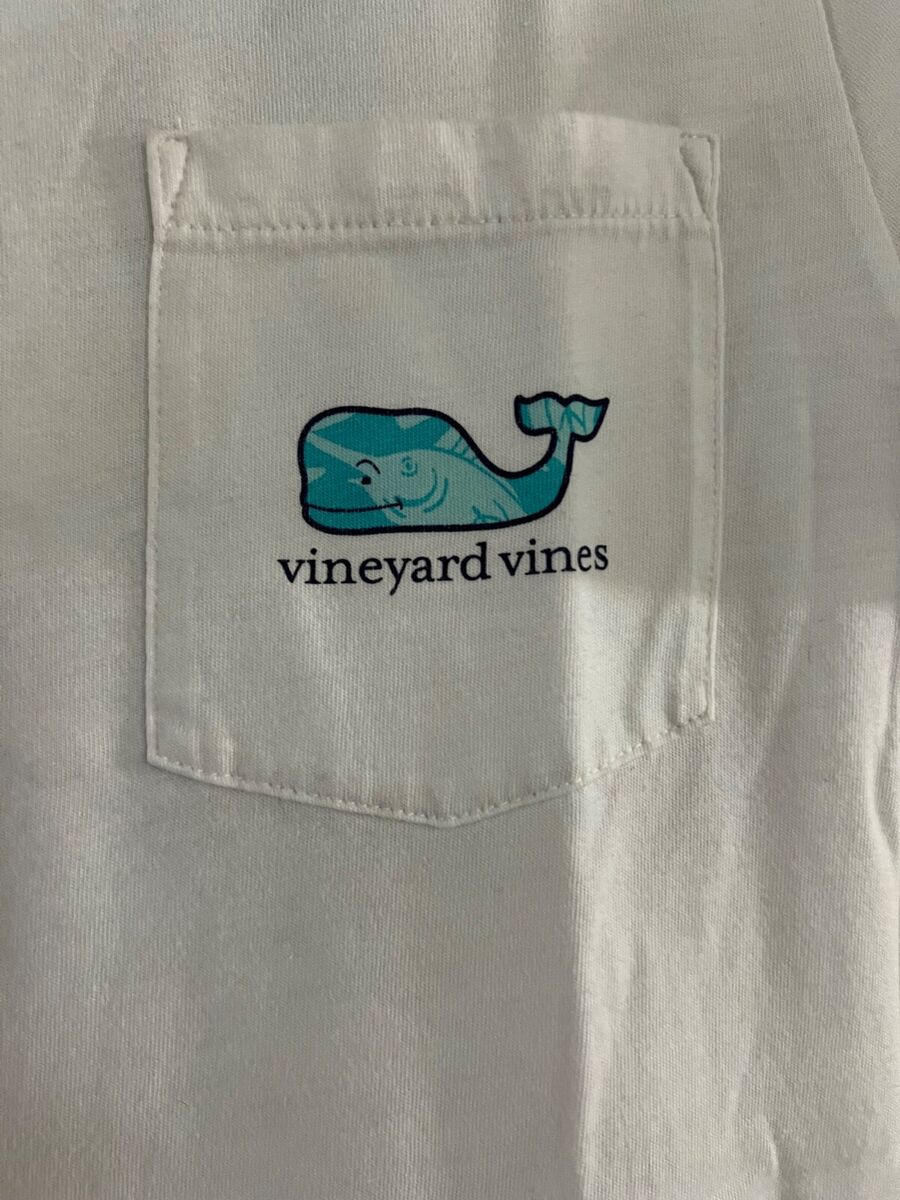 Vineyard Vines Marlin Fish Shirt Boys White Short Sleeve Top Size L 16