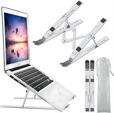 Silver Adjustable Ergonomic Laptop Stand Portable Foldable Lightweight 88Lbs ...