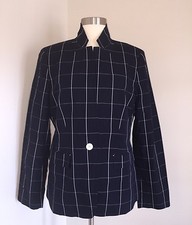JCrew Regent Blazer Windowpane Print 12 Navy Windowpane Cream G1553 NEW