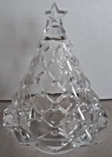 5.5" clear glass Christmas tree tea Votive light candle holder