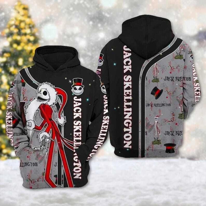 Santa Jack Skellington Nightmare Before Christmas 3D Hoodie