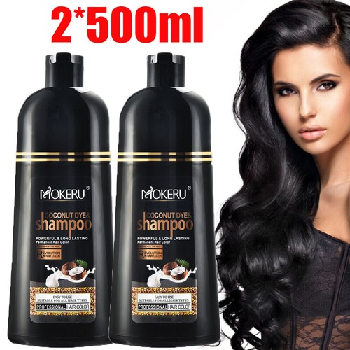 2*500ml Hair Dye Shampoo Natural Herbal Permanent Instant Dye Hair Color Shampoo - Picture 9 of 12