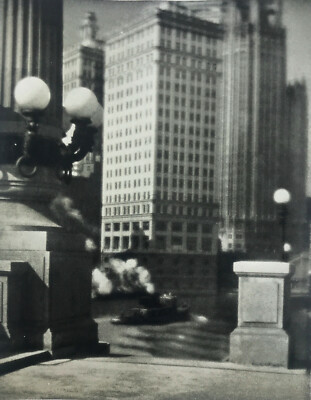 Romantische Stadtstudie ''Man's Work'' 1927 des Chicago Fotografen L Perrin