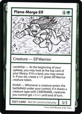 MTG PLANE - MERGE ELF EXC - MYSTERY PLAYTEST 2021 REPRINT - MPL 2021 - MAGIC
