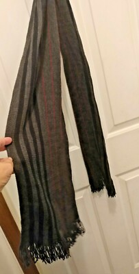 UNISEX APT.9 GRAY/BLACK/RED STRIPED SCARF | eBay