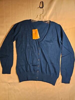 NWT Yang Rong Jing Pin  SIZE XXL Blue Cashmere Sweater Buttons