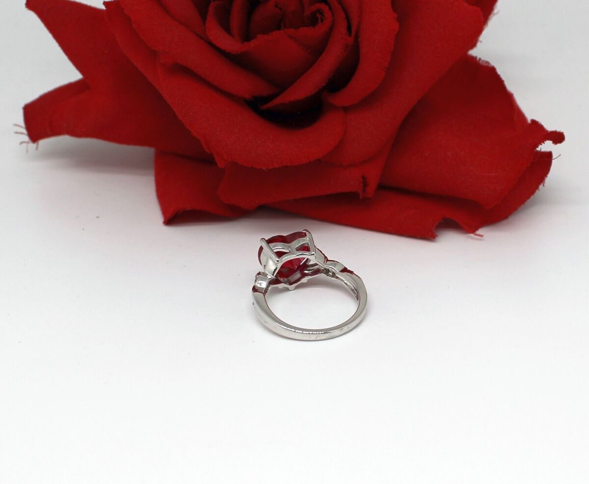 Sterling Silver BBJ Simulated Red Sapphire Heart Ring Size 9 Sterling Silver BBJ Simulated Red Sapphire Heart Ring Size 9
