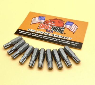 Drill Hog  T-15 Torx Bit T-15 Star Bit T-15 Insert Bit Lifetime Warranty 10 Pack