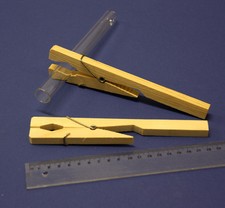 4x Reagenzglasklammer Reagenzglashalter aus Holz für Reagenzgläser Ø12 - 24 mm 