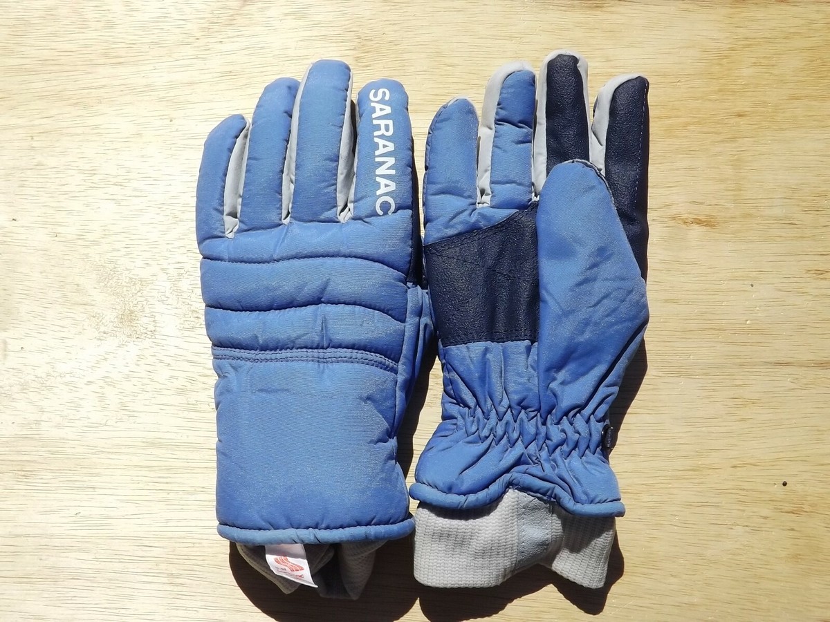 Men Saranac B-88 Thinsulate Winter Ski Gloves Sky Blue Grey