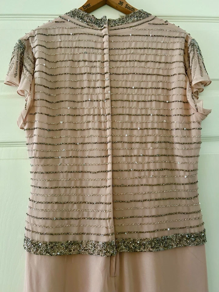 Vestido largo con cuentas envolvente sintético JKARA 10P con manga acampanada - Boda, madre de novia Foto 4 de 4