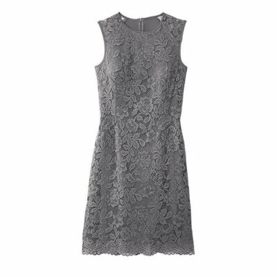 Avon Metallic Lace Shift Dress Large (12-14) Grey, New With Tags
