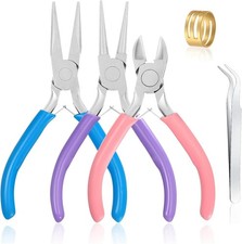 3 Pcs Jewelry Pliers Set - Needle Nose, Round Nose and Wire Cutters for Jewelry