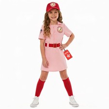 Morph Vintage Baseball Team Costume, Pink Dress, 4-6 Years,