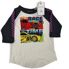 NWT Chaser Disney Pixar Cars Lightning McQueen Raglan T Shirt Kids Size 6