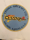 VINTAGE CESSNA AIRCRAFT CO WICHITA KANSAS USA ROUND LIGHT BLUE PORCELAIN SIGN
