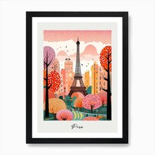Poster Of Paris, Illustration In Th Framed Wall Art Poster Canvas Print Picture