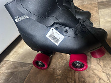 Chicago CRS1905 Black Quad Roller Skates Boots w/ Pink Wheels Indoor Skating