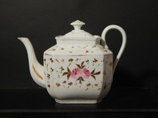 ANTICA PREZIOSA TEIERA IMPERO VECCHIO PARIGI PORCELLANA  1800 DECORO ROSA E ORO