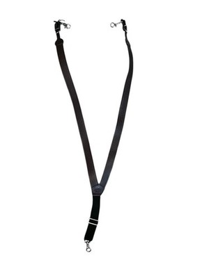 Nocona Gallus Basketweave Emboss Logo Leather Suspenders, Men s Large Dark Brown