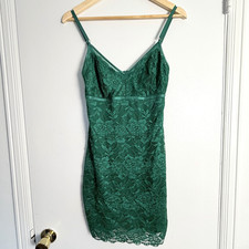 Guess Los Angeles Womens S Dress Lace Bodycon Cocktail Dress Green Y2K