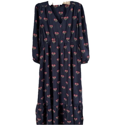 Joules Maxikleid UK12 blau geblümt Sienna