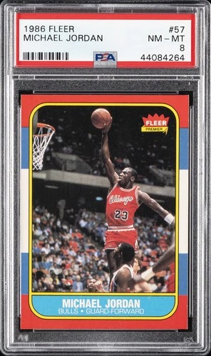 1986 FLEER #57 MICHAEL JORDAN PSA 8