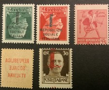 francobolli rsi 5 Valori Con Varietà Varie Tirature