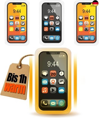 com-four  4X Taschenwärmer wiederverwendbar - Handwärmer im Smartphone Design - 